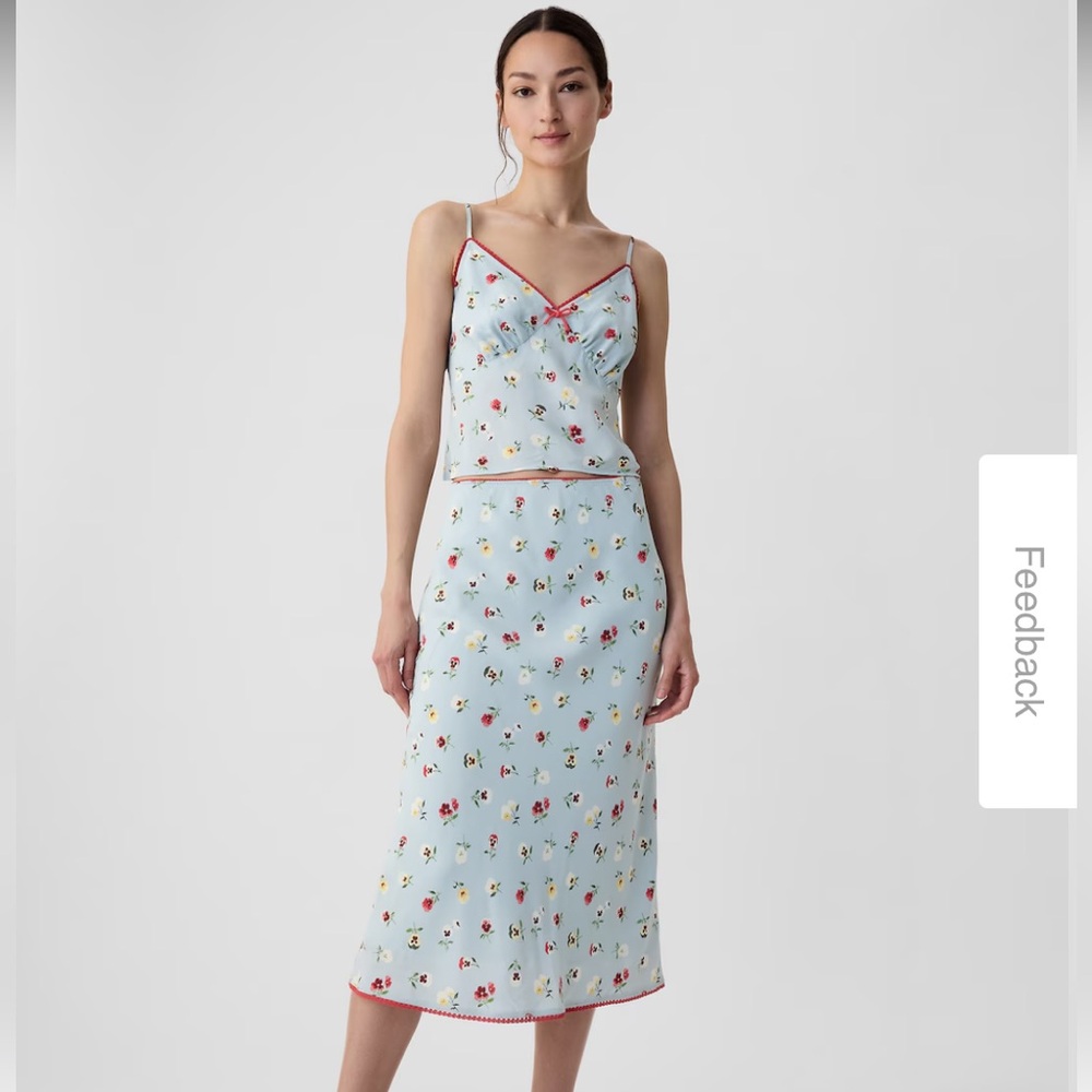 Gap x Doen floral midi skirt small